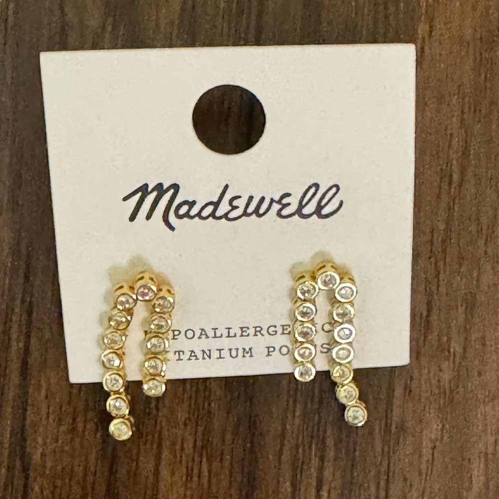 Madewell Gold Crystal Earrings